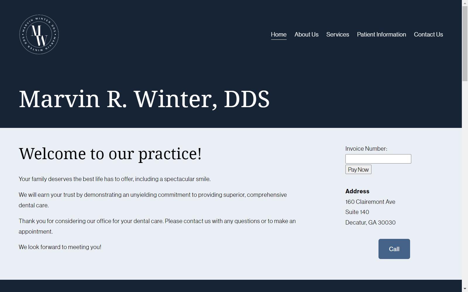 Dr. Marvin R. Winter DDS screenshot