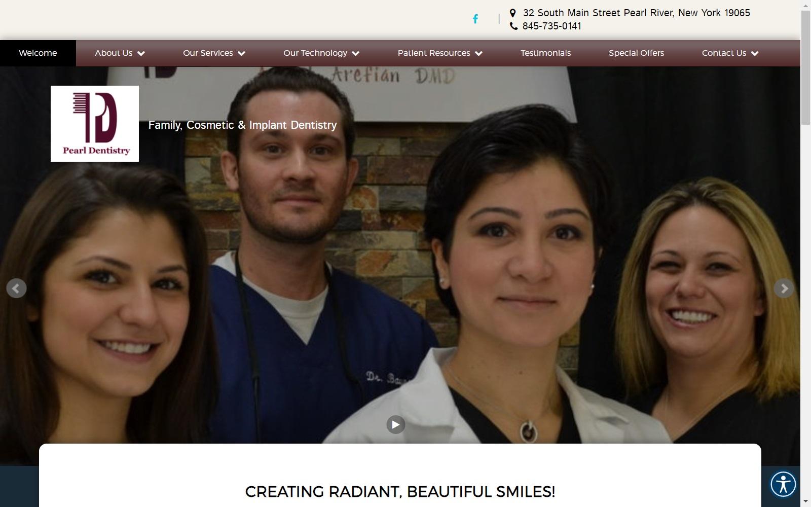 Pearl Dentistry PC Attieh Arefian DMD screenshot