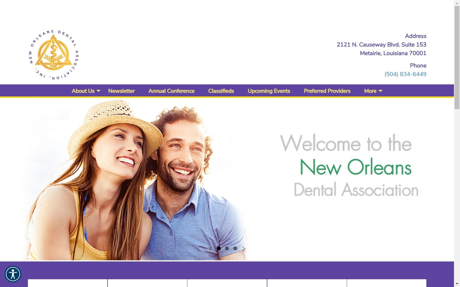 New Orleans Dental Association screenshot