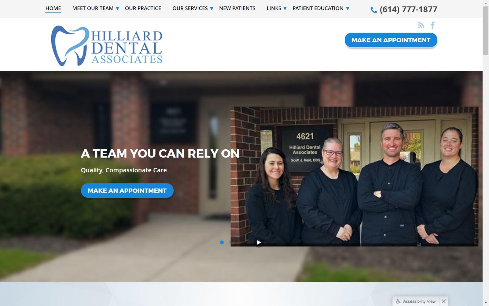 Hilliard Dental screenshot