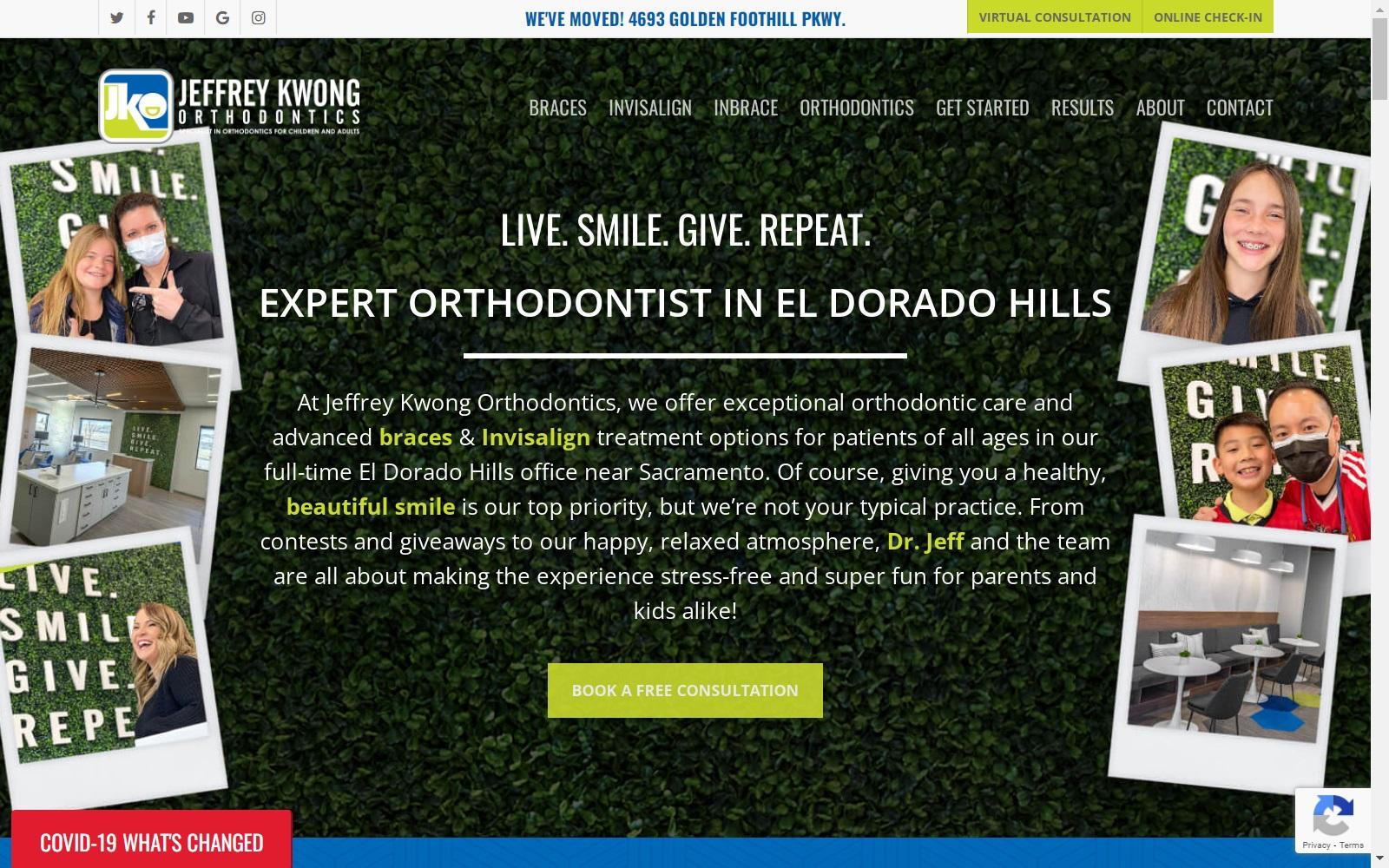 Jeffrey Kwong Orthodontics screenshot