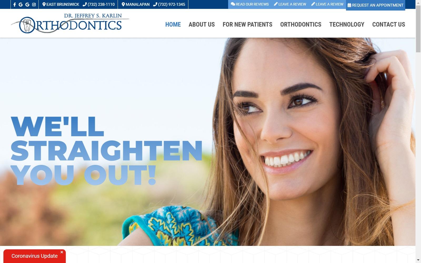 Dr. Jeffrey S. Karlin Orthodontics screenshot