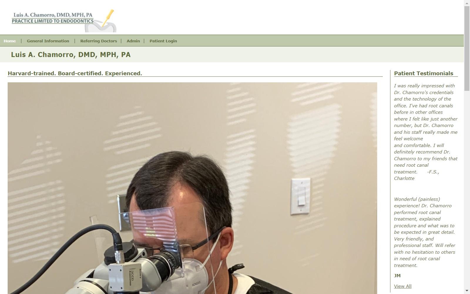 Luis A. Chamorro, DMD, MPH, PA screenshot
