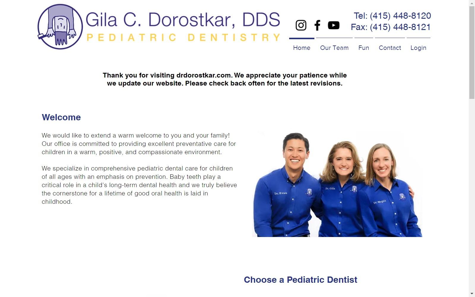 Gila C. Dorostkar Pediatric Dentistry screenshot