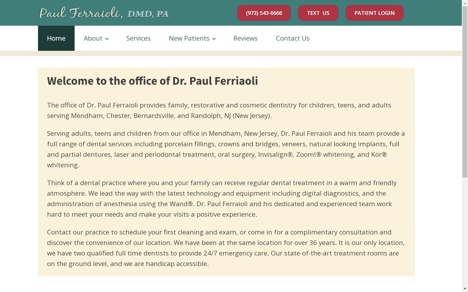 Paul Ferraioli DMD PA screenshot