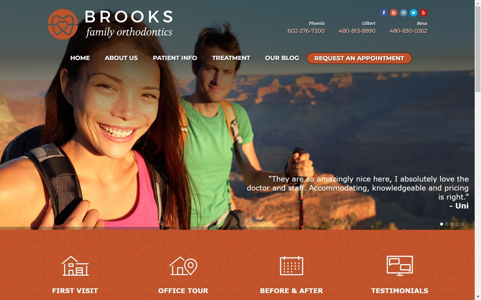 Brooks Orthodontics screenshot