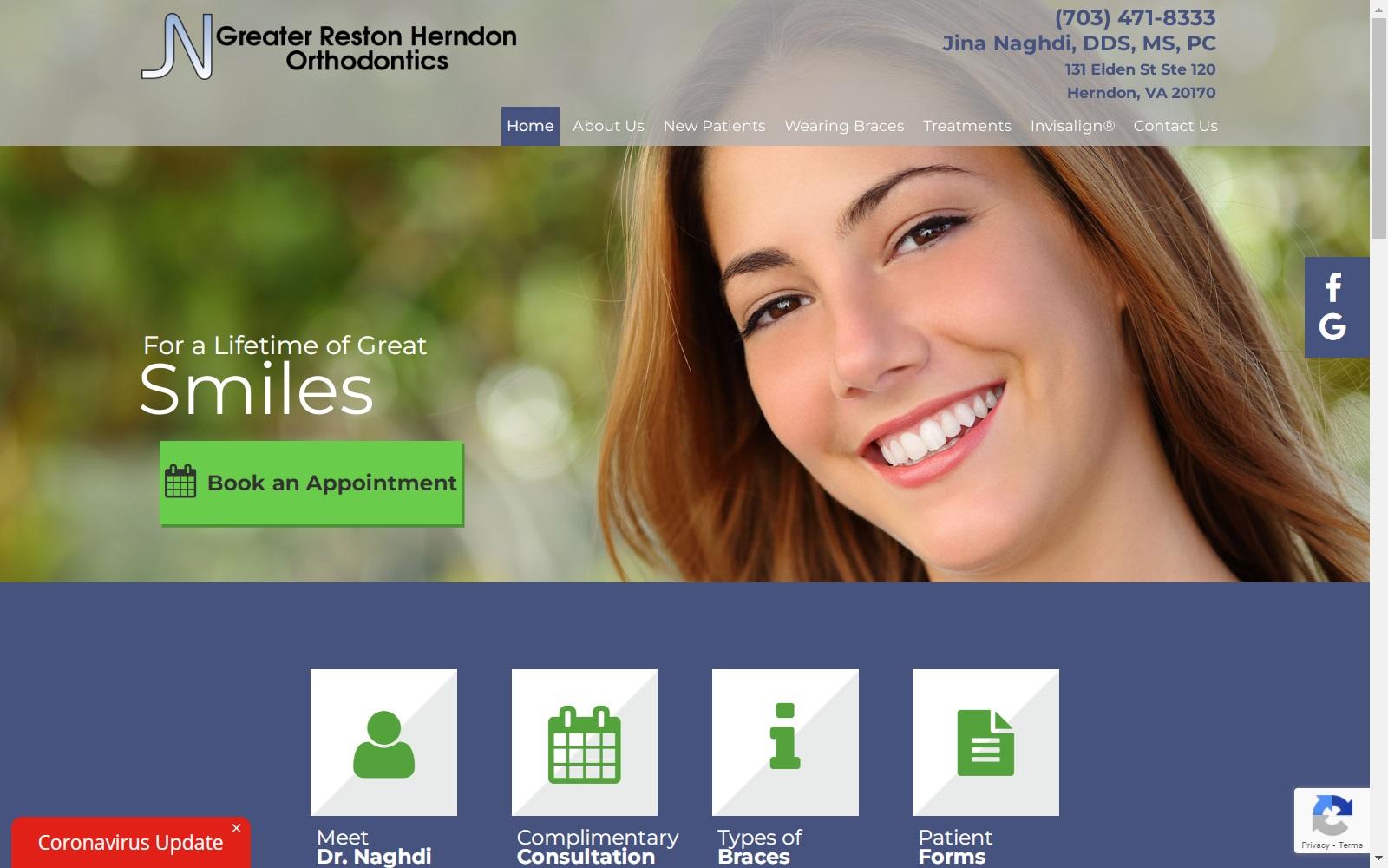 Greater Reston Herndon Orthodontics screenshot