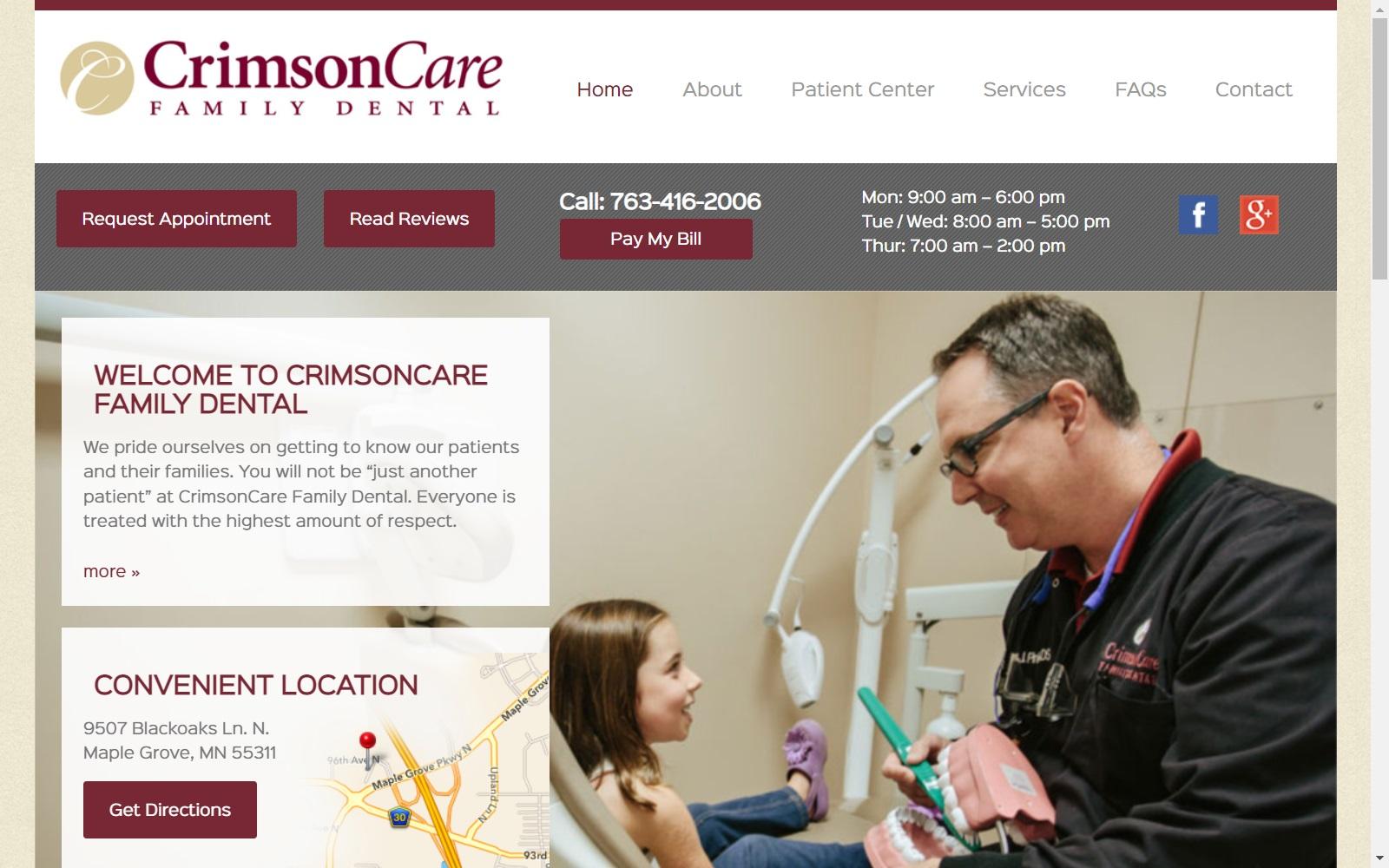 CrimsonCare Family Dental screenshot