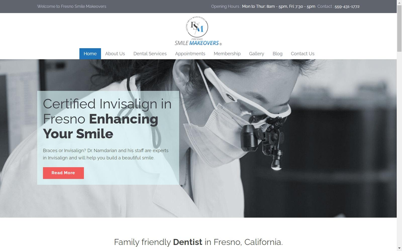 Fresno Smile Makeovers Sam Namdarian DMD screenshot