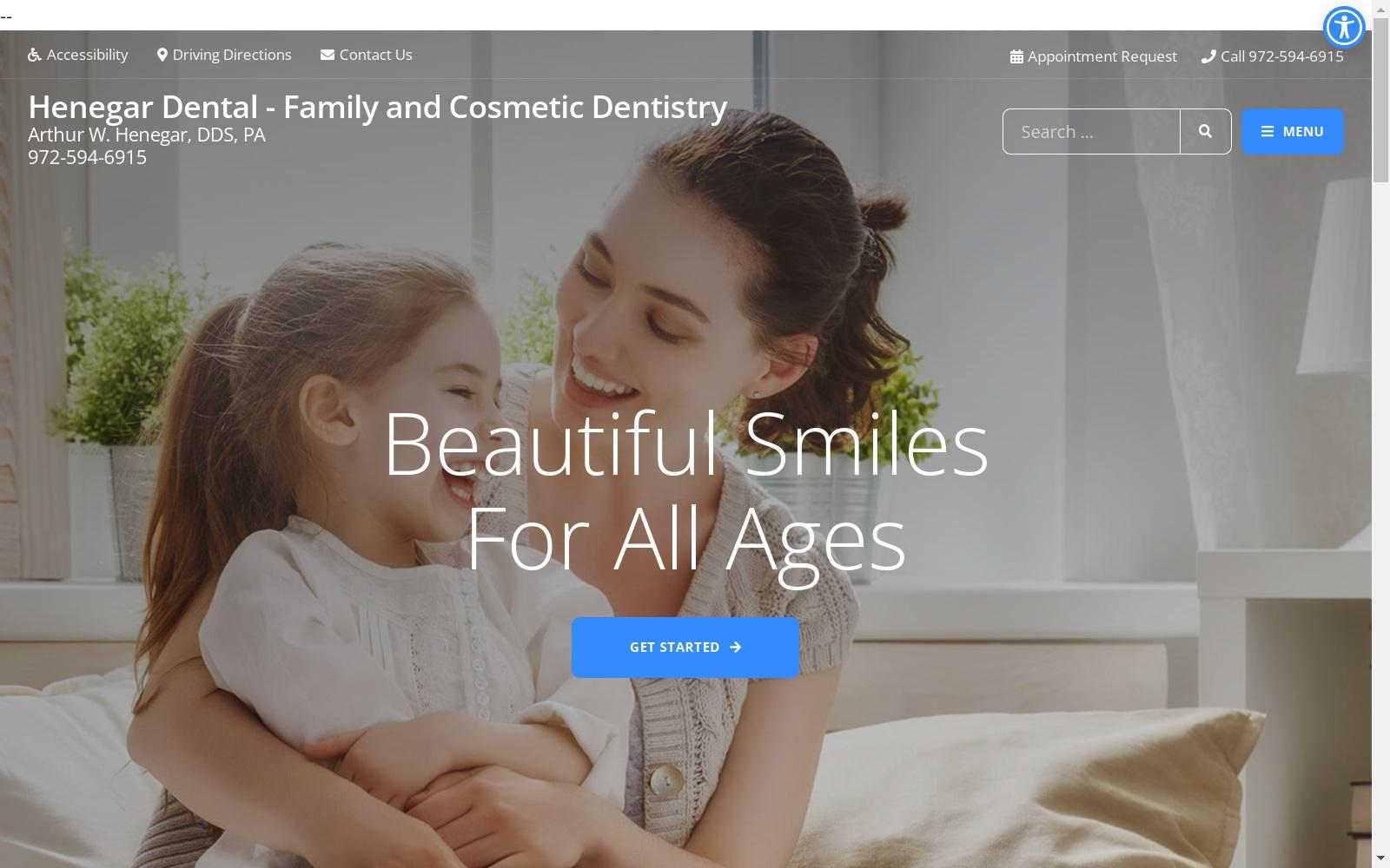 Arthur W. Henegar, DDS, PA screenshot