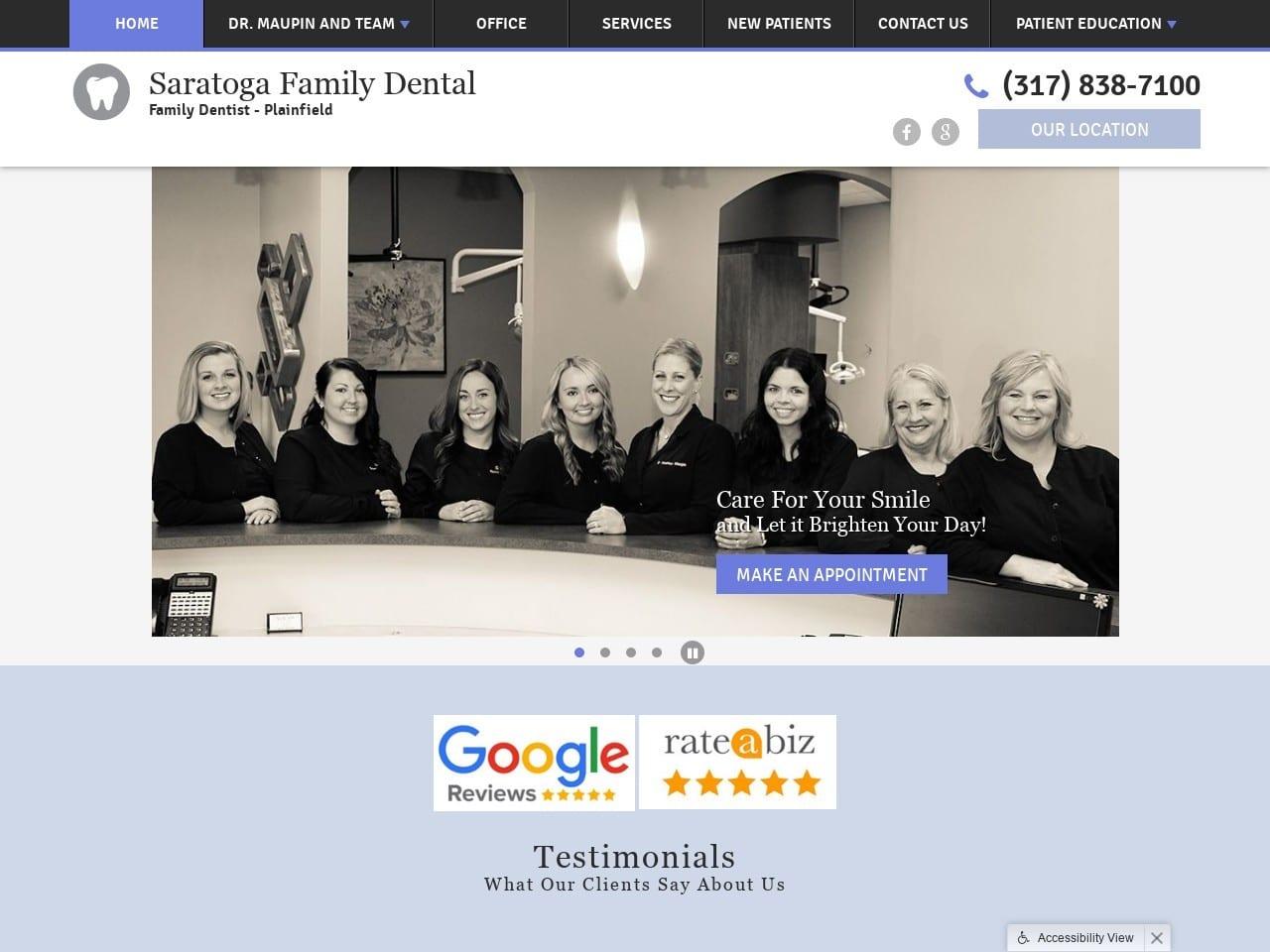 Saratoga Family Dental screenshot