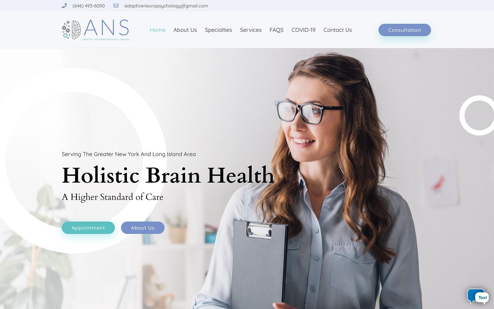 Adaptive Neuropsychological Services screenshot