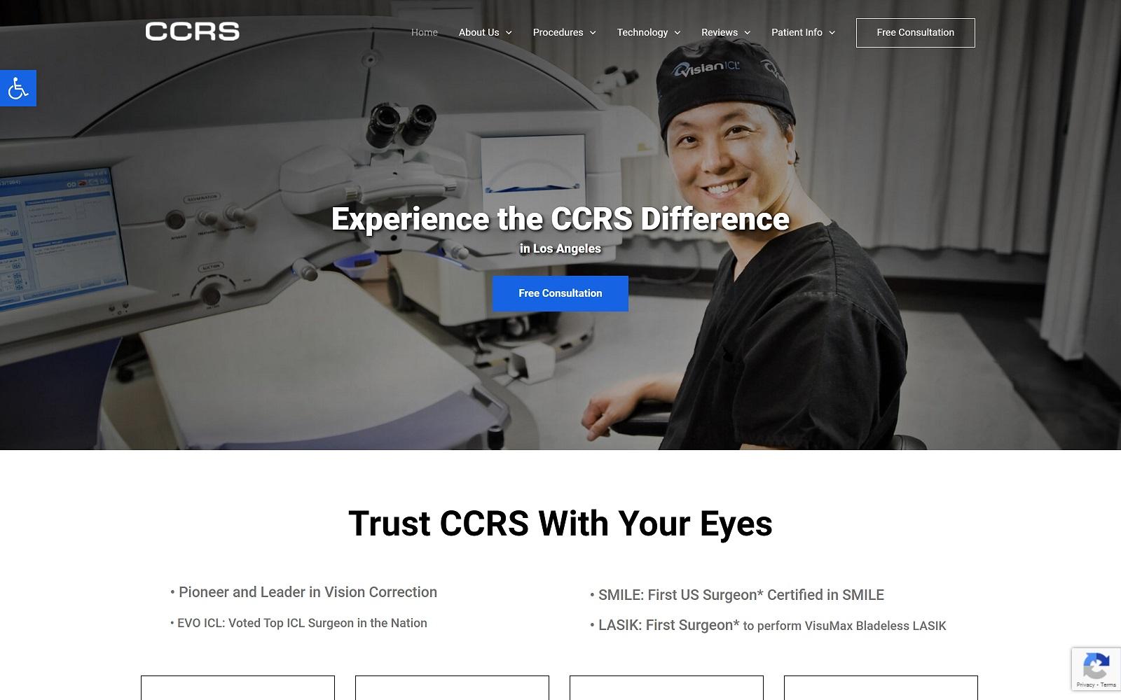 CCRS LASIK ICL Center Los Angeles screenshot
