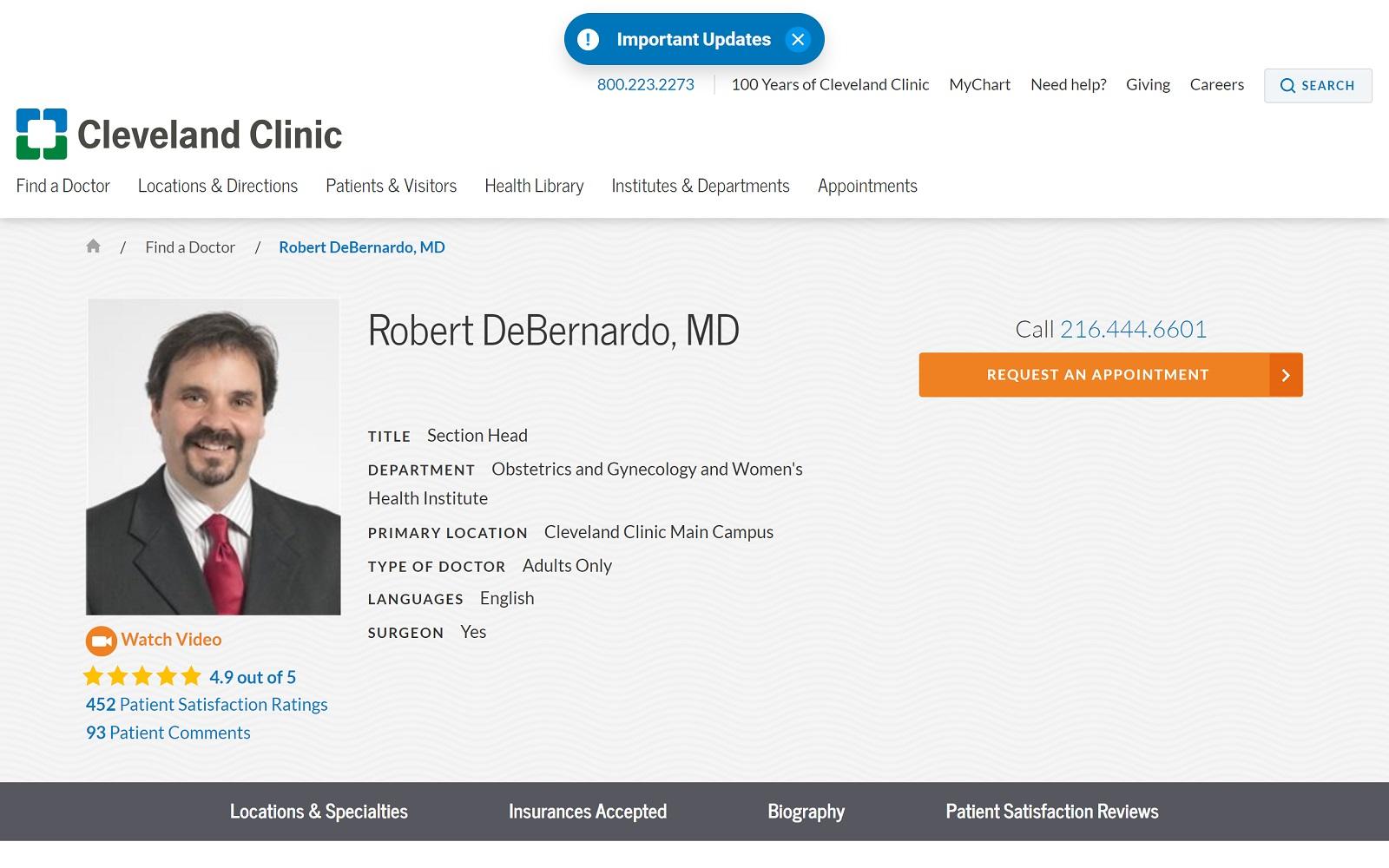 Dr. Robert L. Debernardo Jr, MD