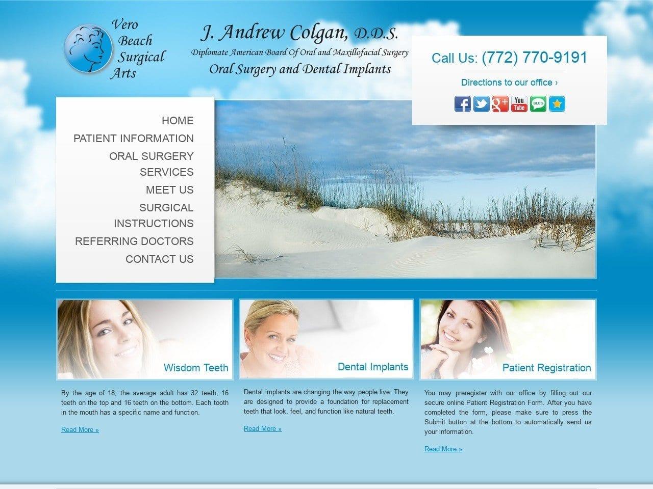 Vero Beach Surgical Arts Colgan J Andrew DDS screenshot