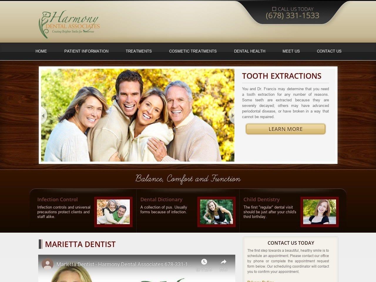 Harmony Dental Associates screenshot