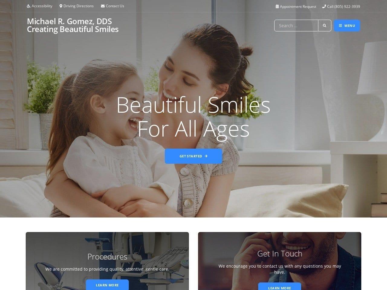 Michael R. Gomez Dds General & Esthetic Dentist screenshot