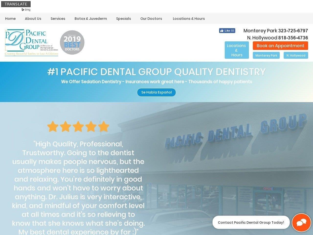 Pacific Dental Group screenshot