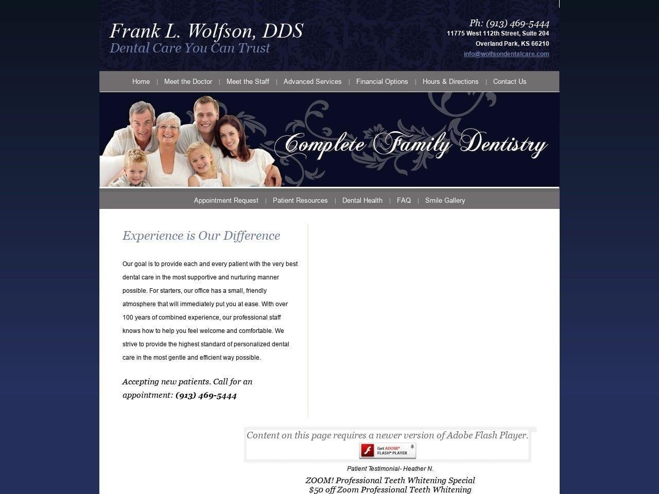Dr. Frank L. Wolfson DDS screenshot