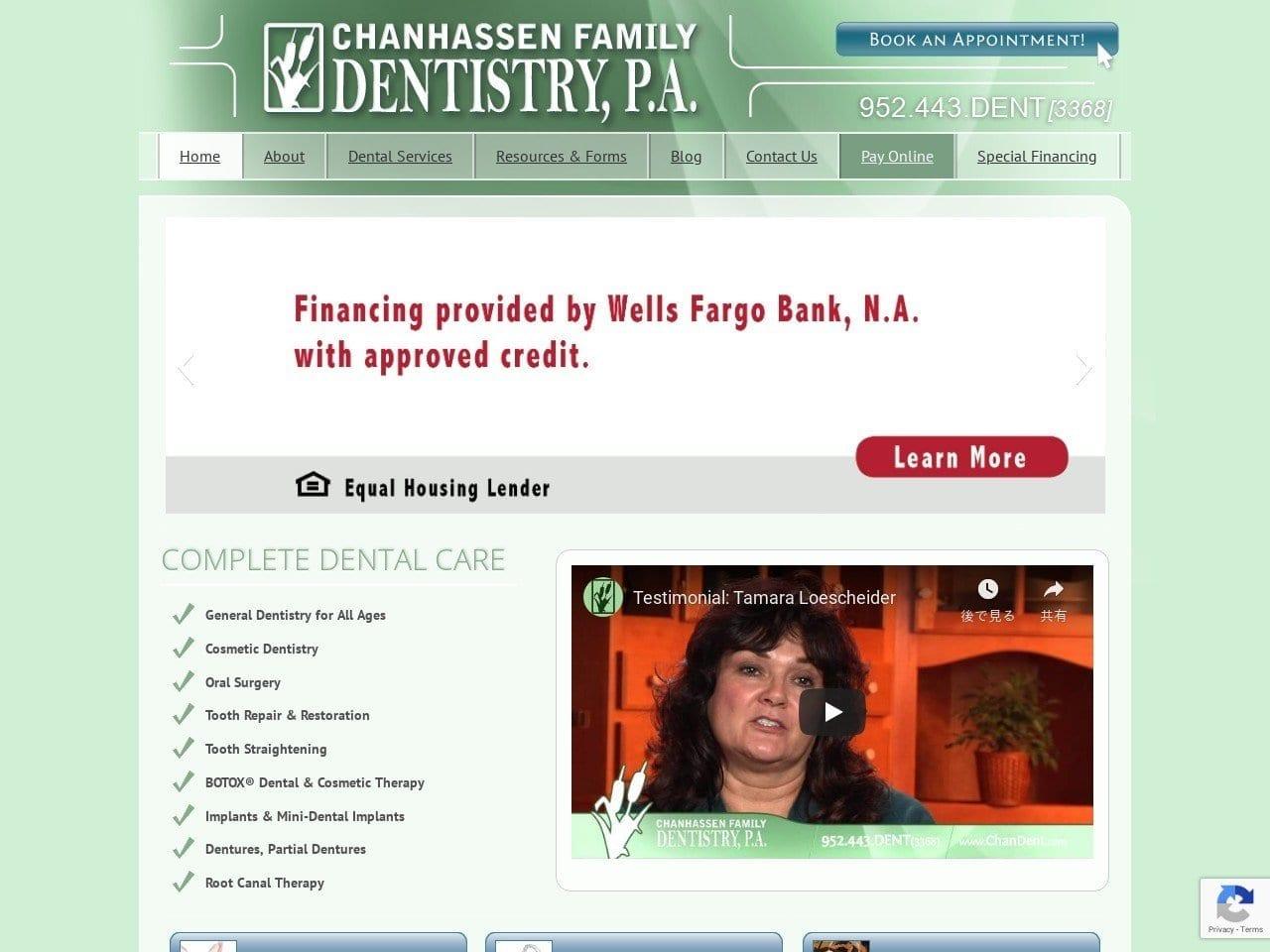 Chanhassen Family Dentist screenshot