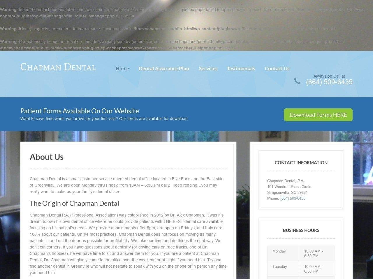 Chapman Dental P.A. screenshot