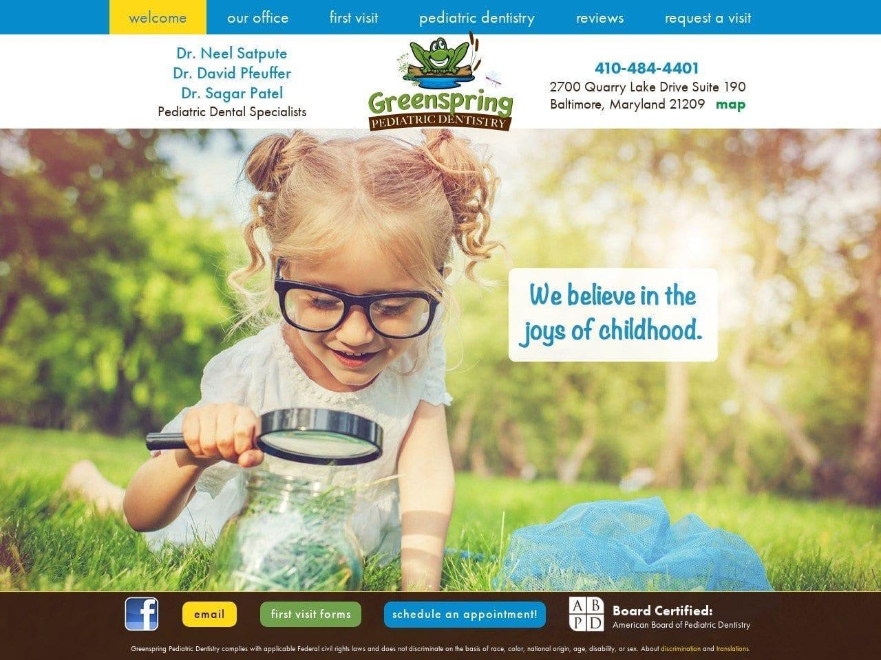 Greenspring Pediatric Dentistry screenshot