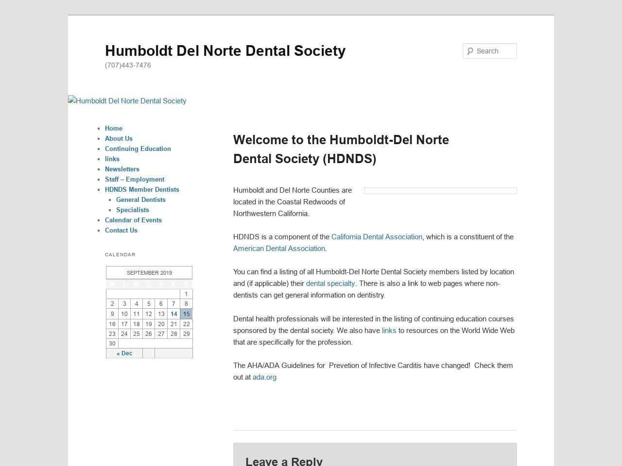 Humboldt Del Norte Dental Society screenshot