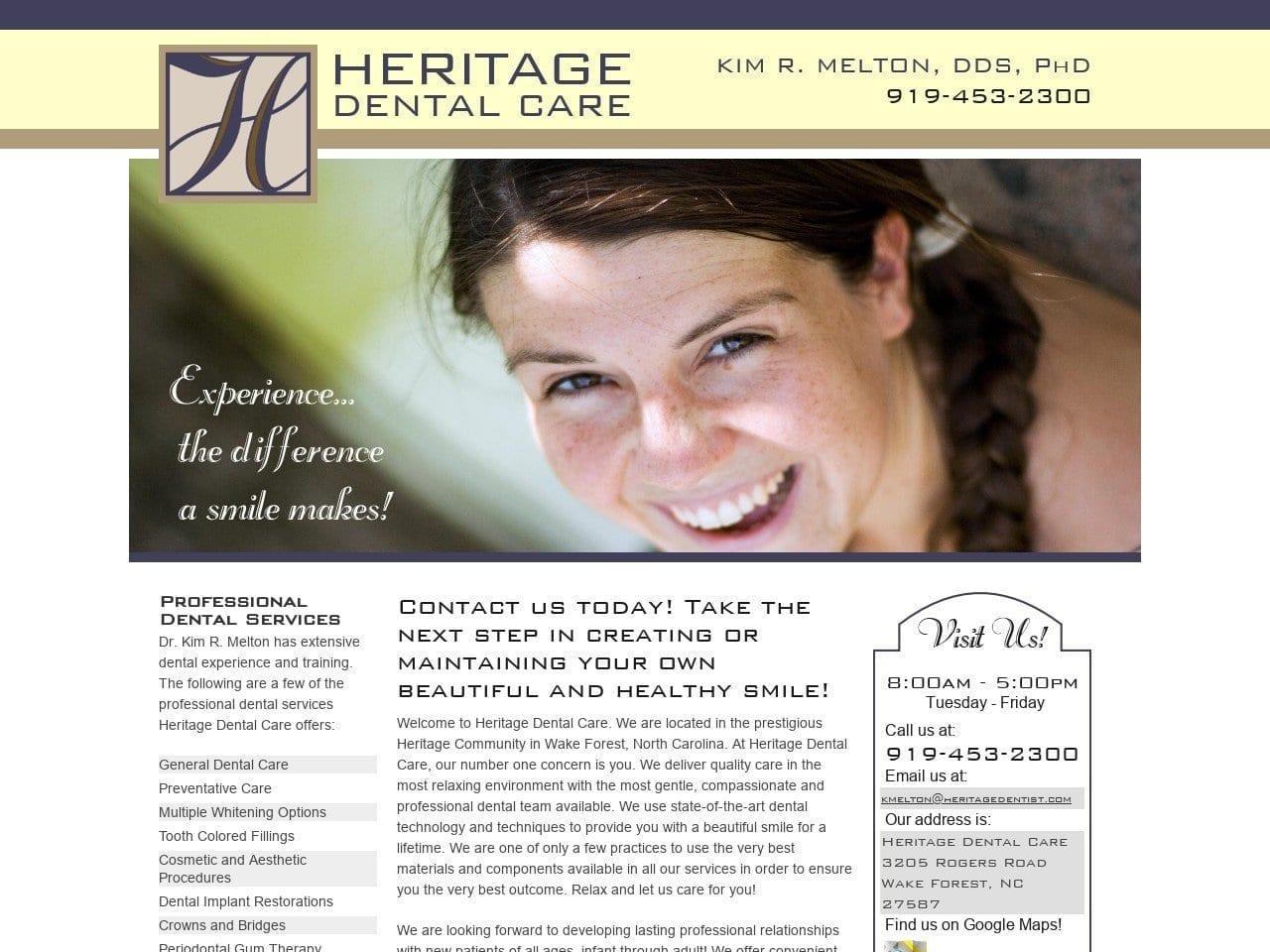 Heritage Aesthetic Dentistry Melton Kim R DDS screenshot