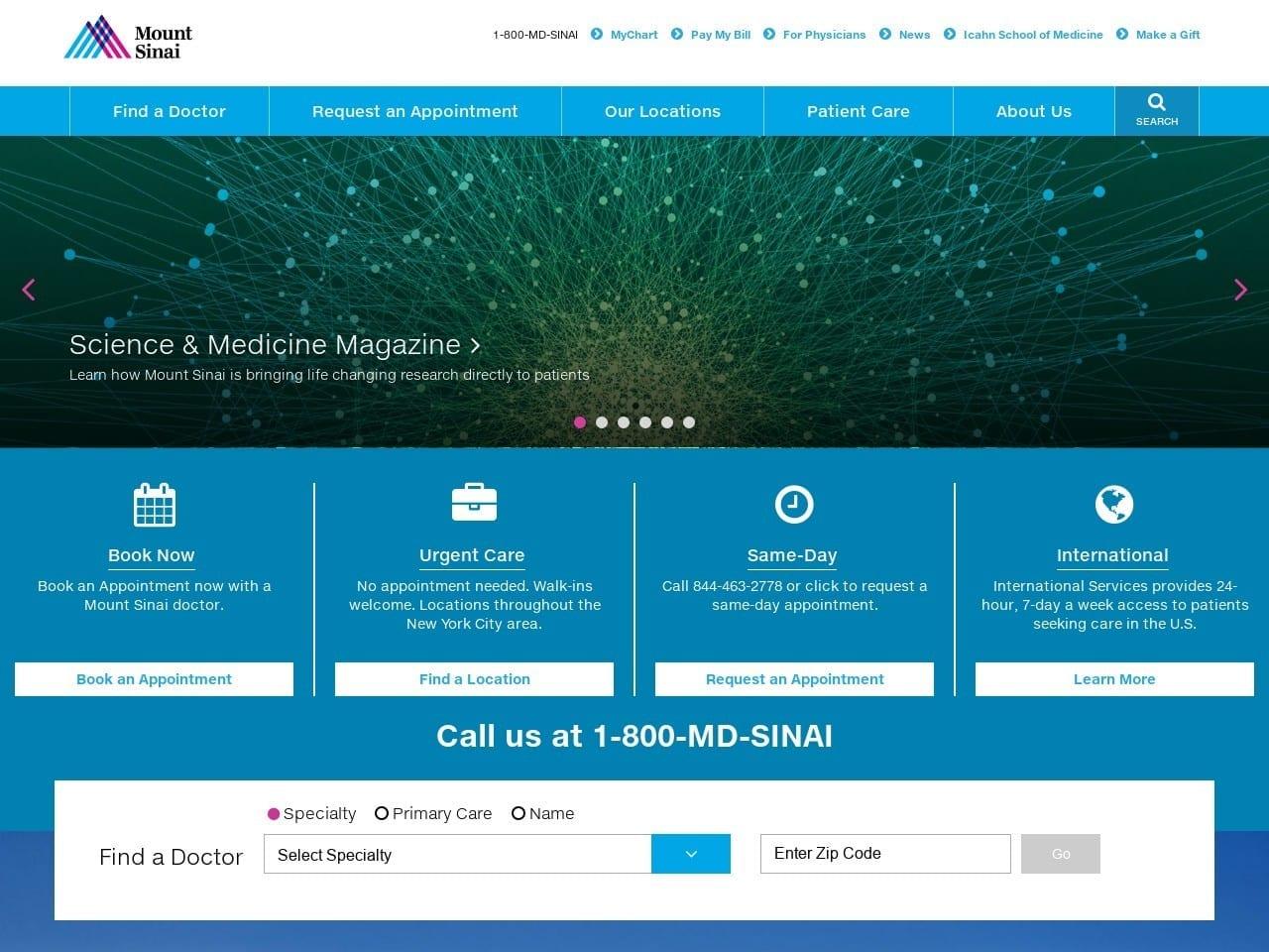 Mt Sinai Hospital screenshot