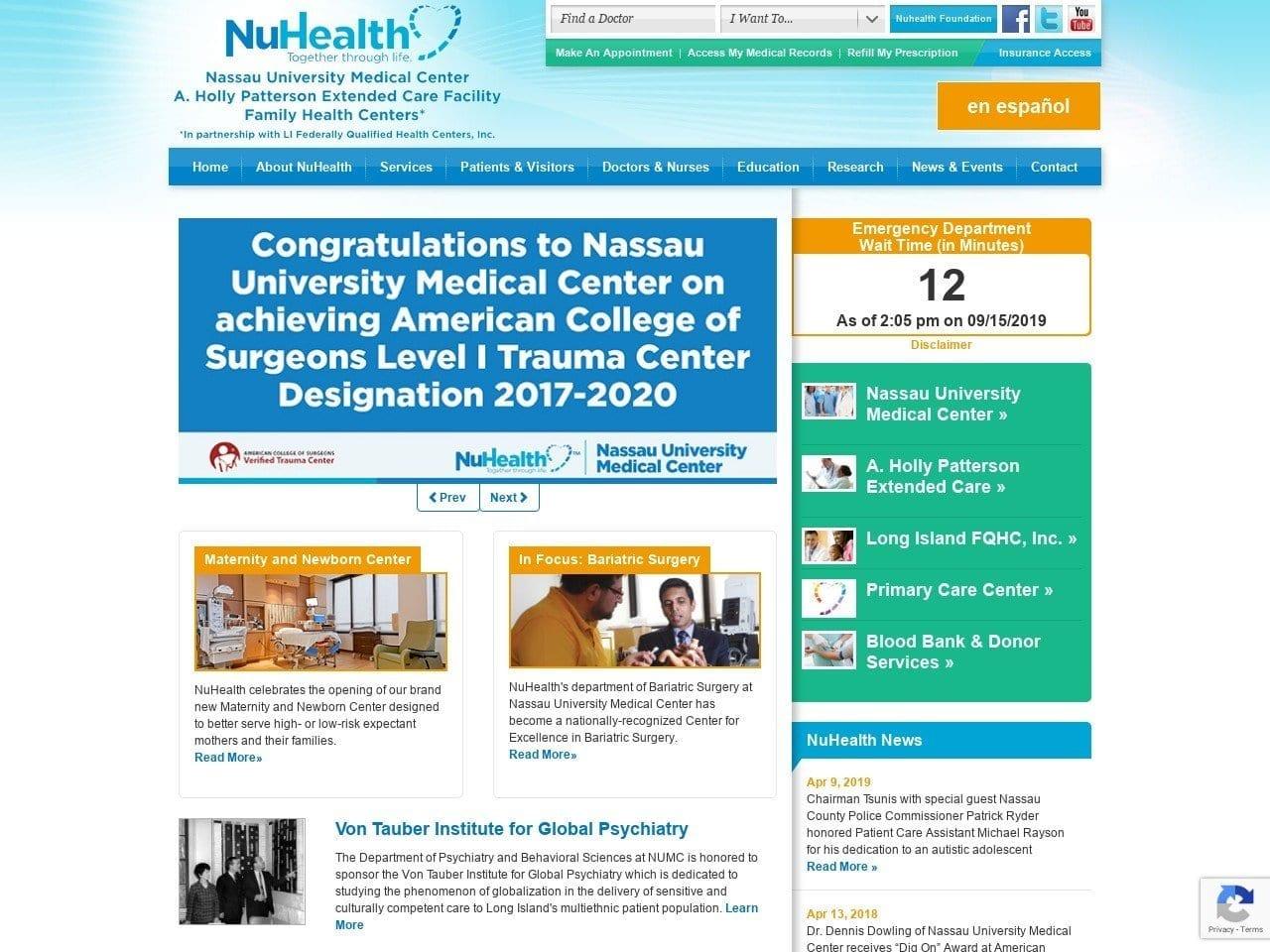 Nassau University Medical Center screenshot