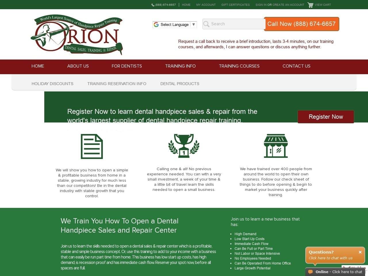 Orion Dental Sales Training & Repair
