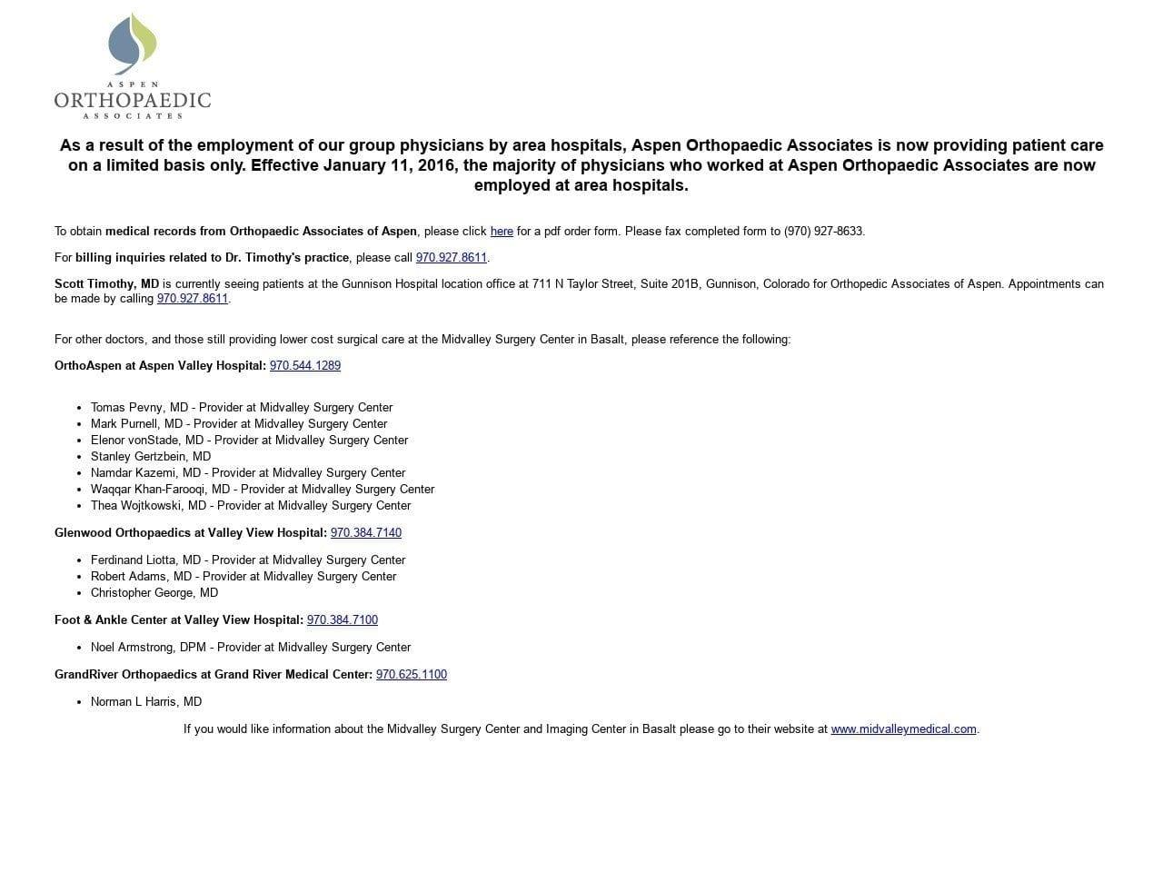 Orthopaedic Associates screenshot