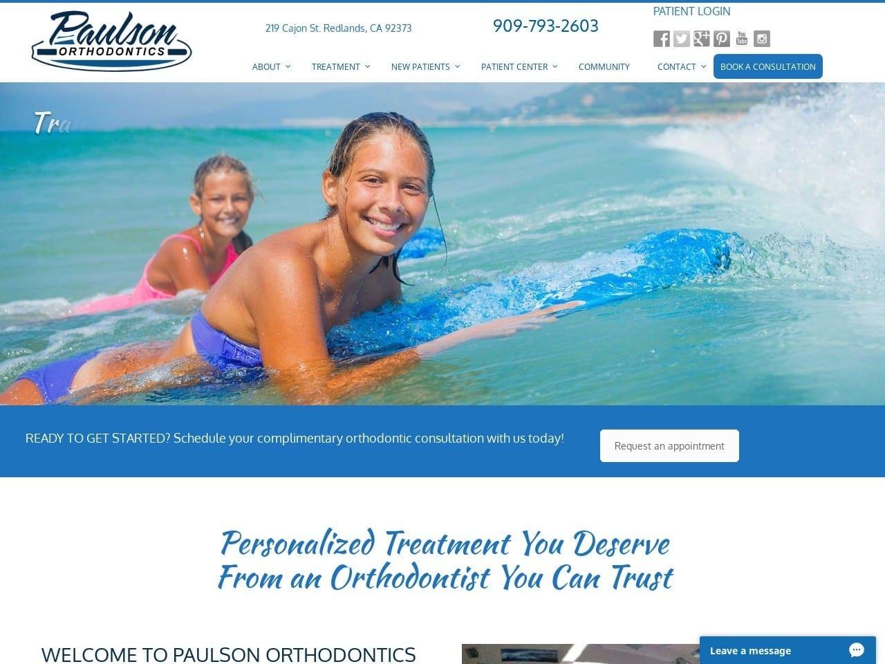 Paulson Orthodontics screenshot