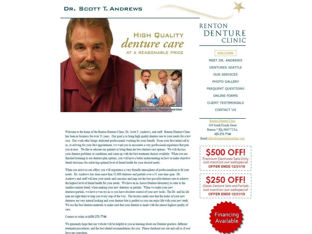 Renton Denture Clinic Andrews Scott T DDS screenshot