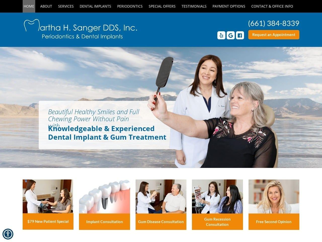 Martha H Sanger Inc screenshot
