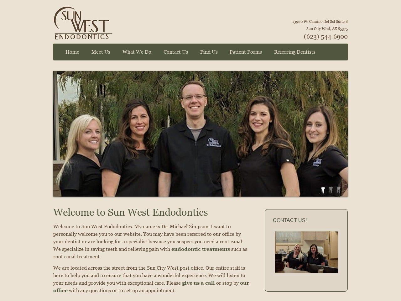 Sun West Endodontics Dr. Michael G Simpson DDS MS