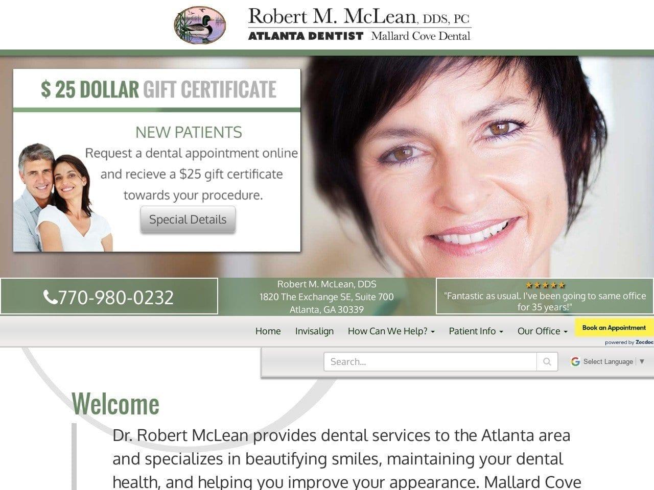 Mallard Cove Dental Robert M Mclean DDS PC screenshot