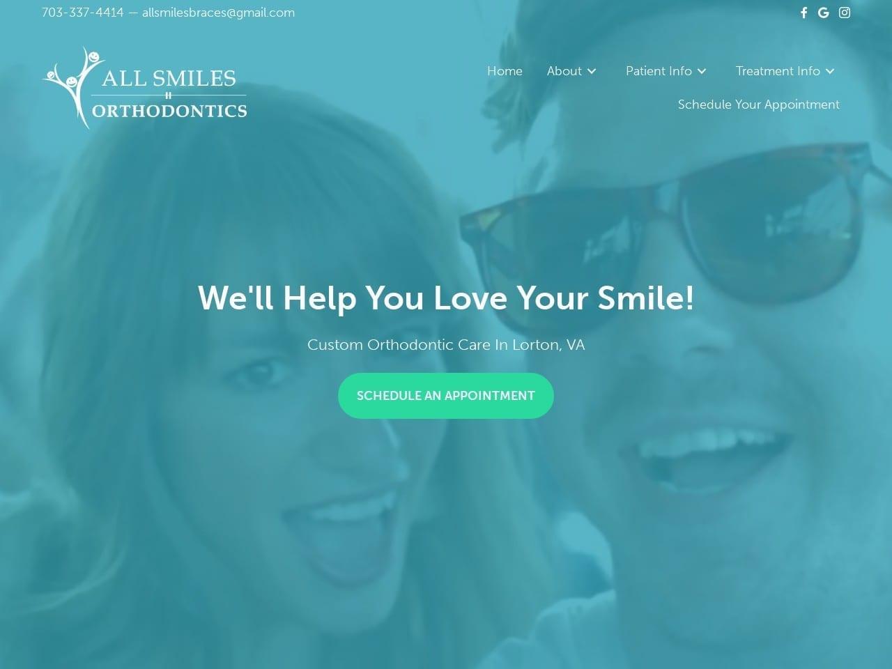 All Smiles Orthodontics screenshot