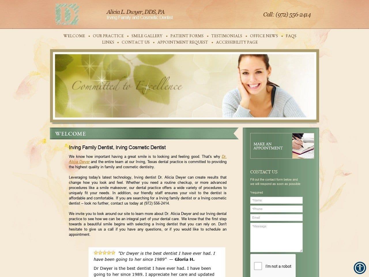 Alicia L. Dwyer DDS, PA screenshot