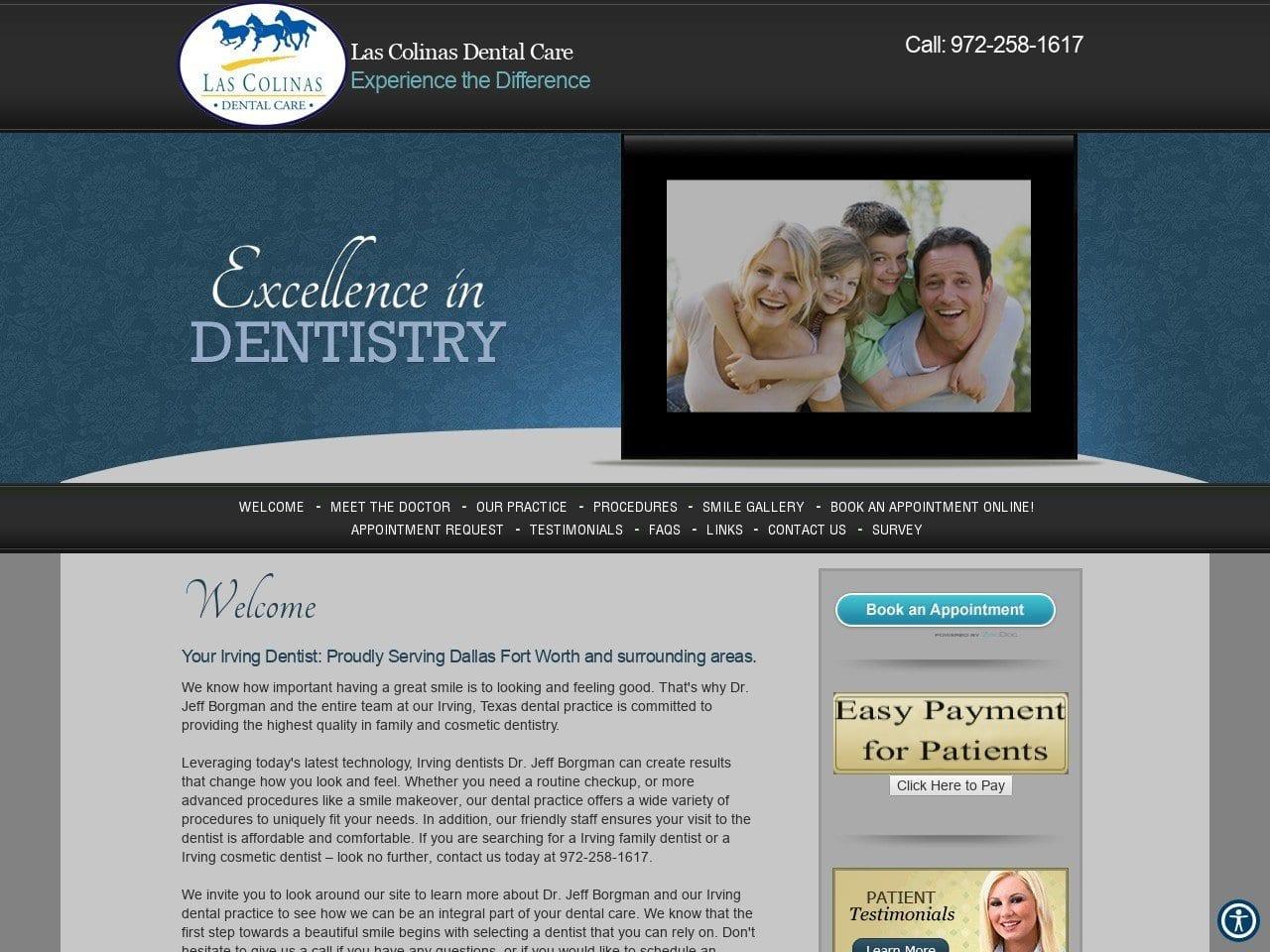 Las Colinas Dental Care. Dr. Jeffrey Borgman DDS screenshot