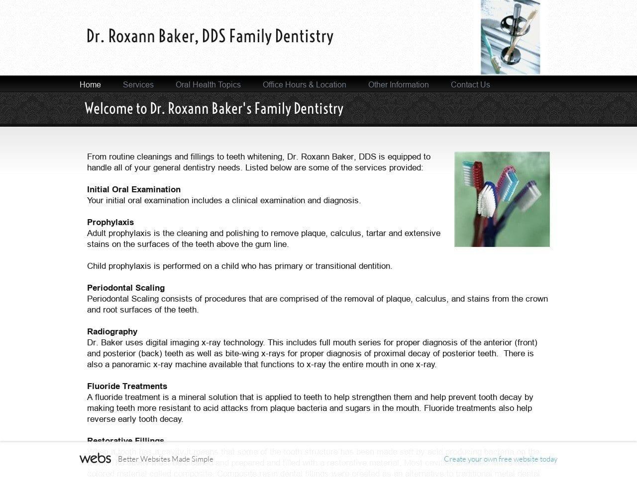 Baker Roxann DDS screenshot