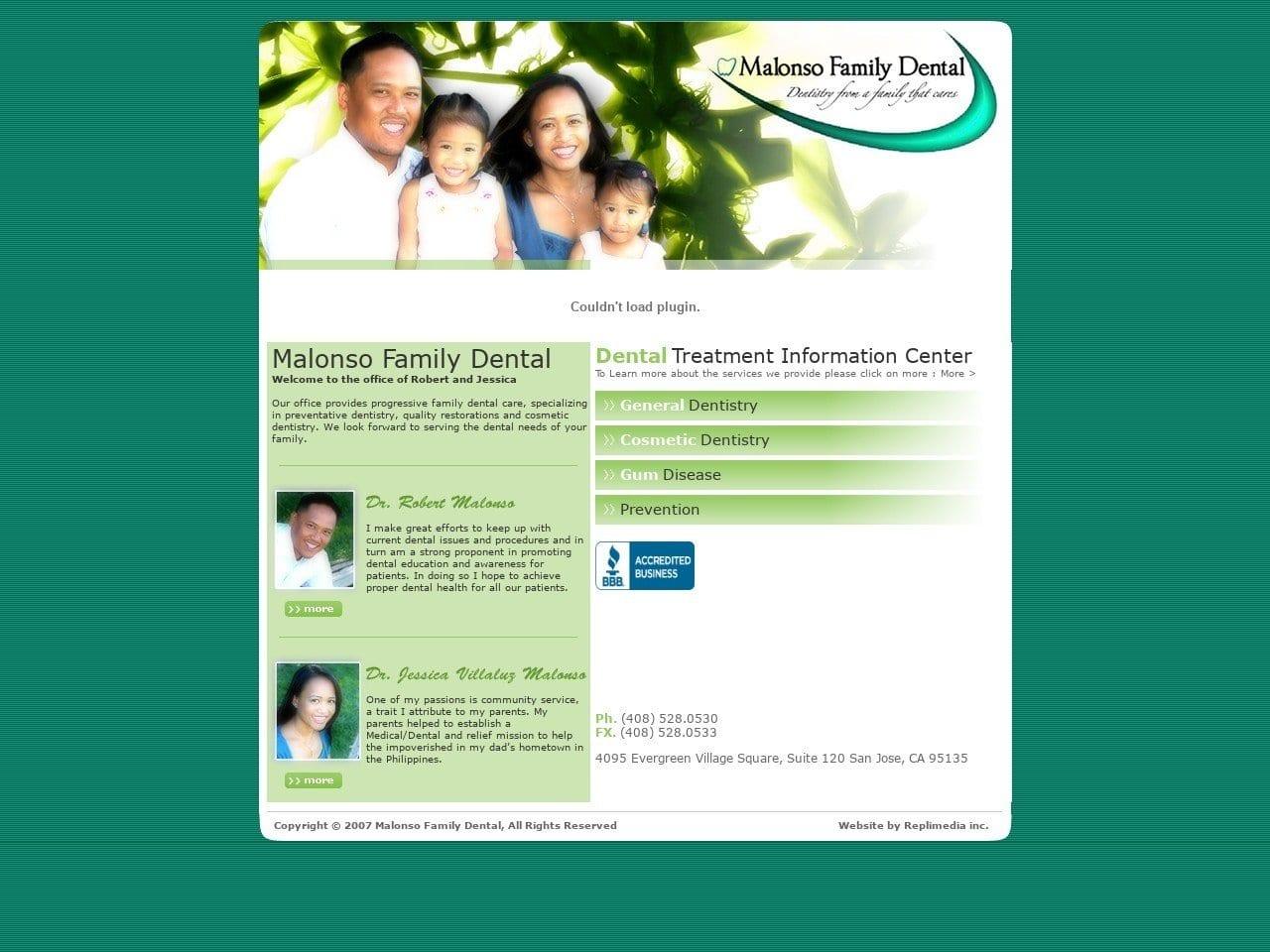 Malonso Family Dental screenshot