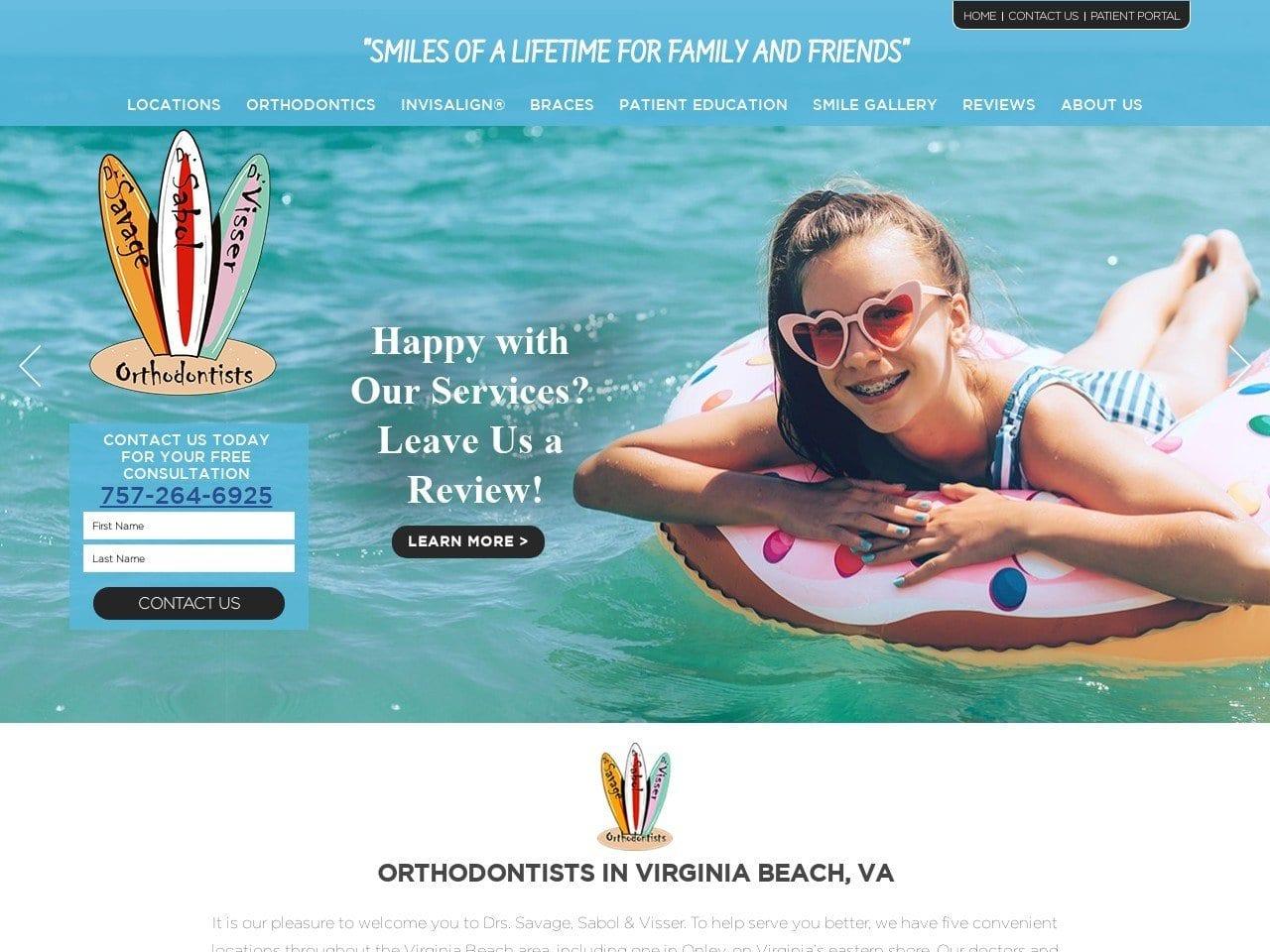 Savage Sabol Visser Orthodontists screenshot