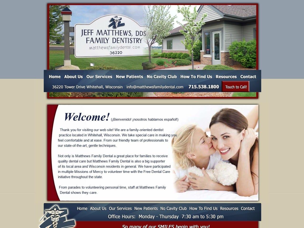 Matthews Family Dental screenshot