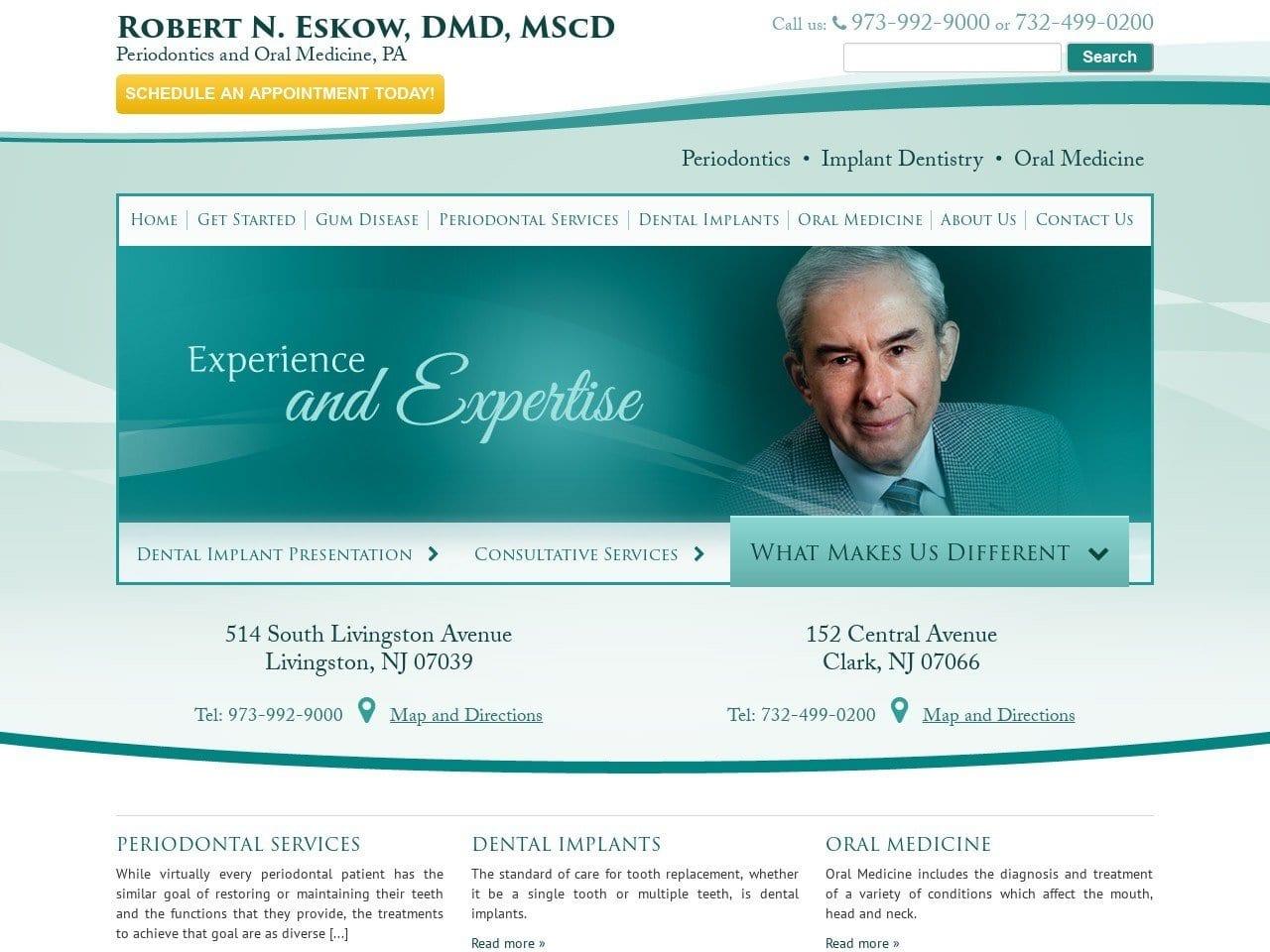 Robert N. Eskow, DMD, MScD Periodontics & Oral Medicine, PA