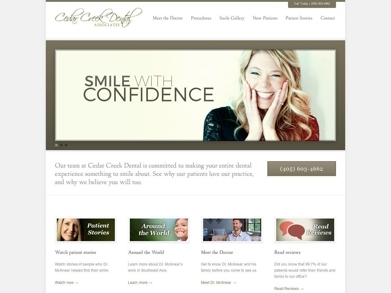 Cedar Creek Dental Associates Dr. Garrick O. Mcane screenshot