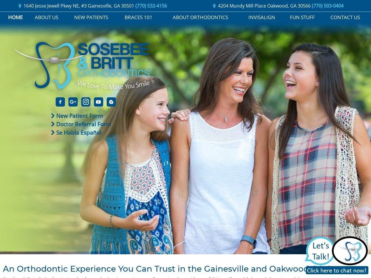Sosebee & Britt Orthodontics screenshot