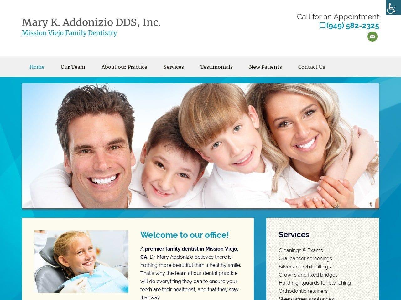 Dr. Mary K. Addonizio DDS screenshot