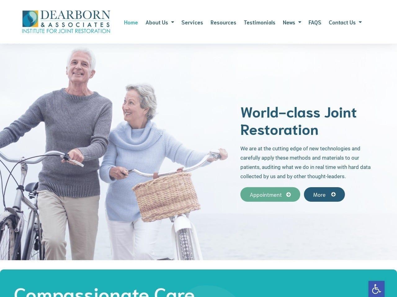 Dearborn & Associates Institute For Joint Restoration screenshot