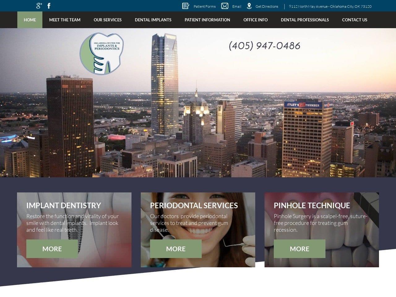 Oklahoma Center for Implants & Periodontics screenshot